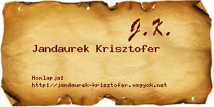 Jandaurek Krisztofer névjegykártya